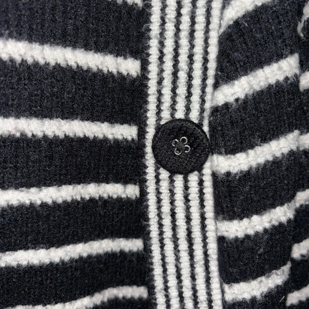 Bagatelle Black and White Striped Cardigan - Picture 3 of 4